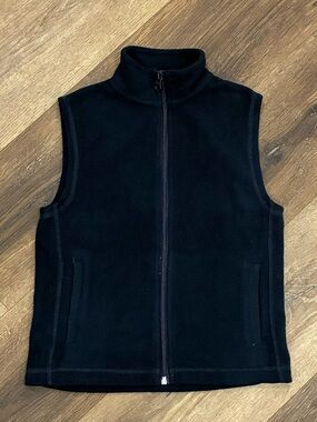 Lands’ End Navy Blue Fleece Zipper Vest Coat Jacket 4T/5T XS